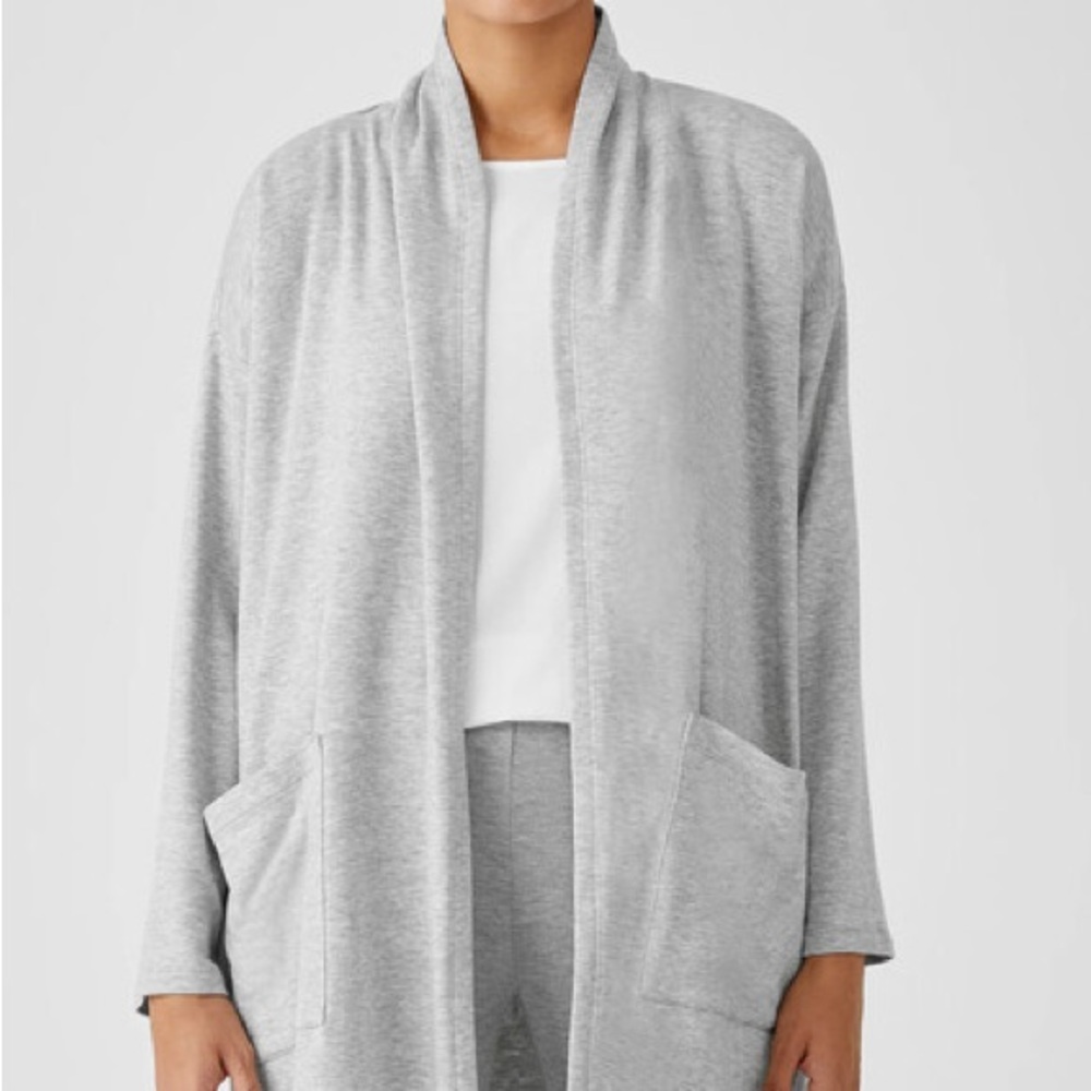 Either Fisher Large Tencel Grey Cardigan